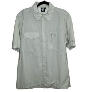 Loki Gear Grey Nylon Button Up Short Sleeve Vented Outdoor Shirt Men's Size L